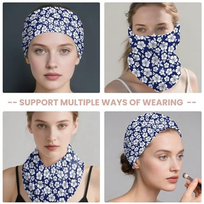 Art Owl Women's Slouchy Beanie Hat Cute Turban Hats Cancer Headwear Caps Baggy Skull Sleep Scarf - color: Blue Floral