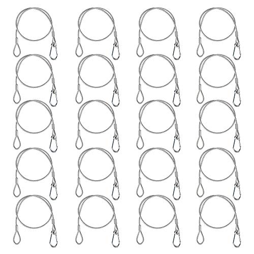 Safety Cables, 0.16in Dia. x 26in Long Stage Lights Safety Cables - size: 20-Pack 0.16" Dia. x 26" L