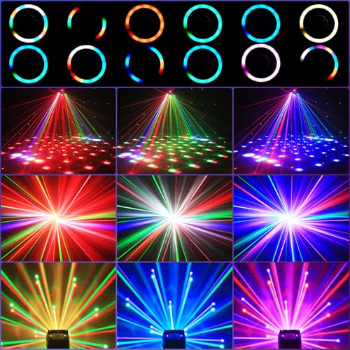Two-Armed Moving Head Lights with RGBW 4-in-1 Stage Lighting Effect and Starry Effect Controlled by Remote,DMX512,AUTO,Sound-Activated and Master-Slave in DJ Party Concert Church Wedding Theater