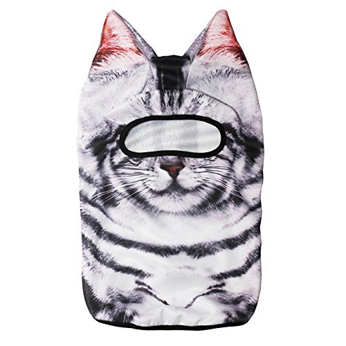 WTACTFUL 3D Animal Ears Balaclava, Breathable Face Mask for Halloween | Stand-Up Ears, Windproof Dustproof, Quick-Dry, No Fade Print, Soft, for Music Festivals Raves Ski Snowboard Moto Party - color: American Shorthair Meb-05