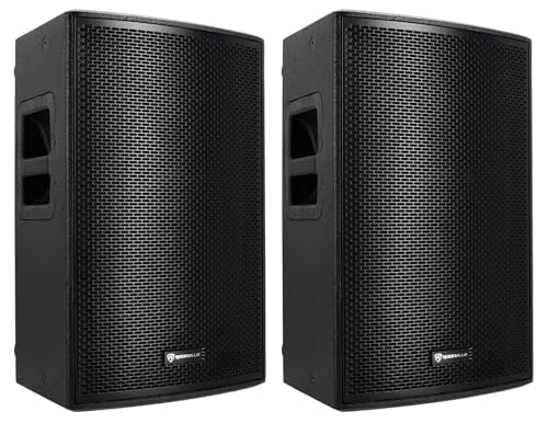 Rockville PLX12 12" Powered 3000W Peak/750W RMS PA Speaker, 2-Pack