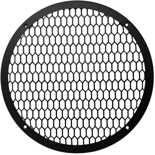Bass Rockers 10" Metal Speaker Grill Cover HeavyDuty Hex Mesh Protective Grille Guard for 10" Subwoofer/Speakers, Universal Fit, Matte Black,4-Hole Screw/Bolt Mount Car Audio Doors,Pods,Custom Boxes