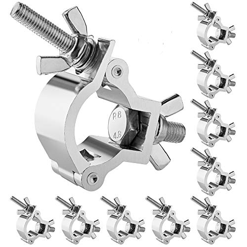 10PCS Eyeshot Small Size Truss Clamps Stage Lights Clamp 1.18”-1.38”（30-35mm）, Perfectly fit for 30-35mm OD Tube/Pipe, Heavy Duty 165lb Premium Truss O Clamp for DJ Lighting Par Lights Spot Lights - size: 1.18-1.38 Inch