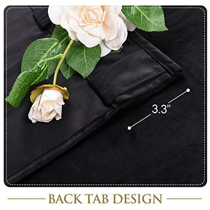 StangH Black Velvet Curtains Blackout for Bedroom/Living Room | Soft Velvet Heavy Thick Room Dividers Thermal Insulated Noise Reducing Theater Curtains Back Tab, W62 x L96 inches, 1 Panel - color: Black, size: 62"W x 96"L (Pack of 1)
