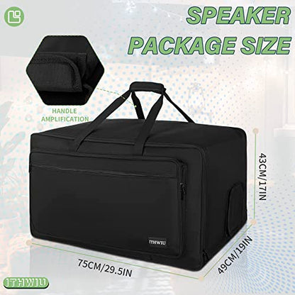 Speaker Carrying Bag with Thickened Sponge for Compact 15" Speaker Cabinets; Heavy-Duty Fits QSC K15, Yamaha DXR15 and more (IT-TOTE15), Black - size: 15'' Speaker