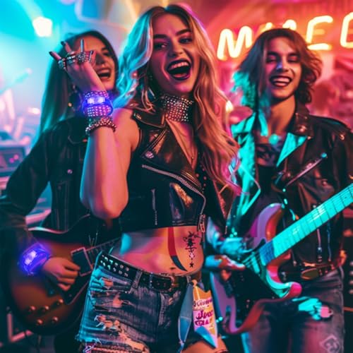 24 Pcs LED Glow Bracelets Sound Activated Led Flashing Bracelet Music Control Light Up Bracelets,Glow in The Dark Party Supplies For Birthday Carnival Concerts Night Events Christmas Gift (blue) - color: Blue