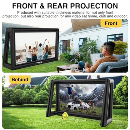 Inflatable Projector Screen, 30FT Blow Up Movie Screen Outdoor Projector, Easy Set Up One-piece Design Front & Rear Projection with Air Blower for Outside Backyard Family Movie Night Pool Party - size: 30FT