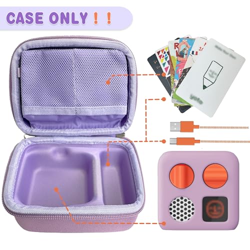 Hard Travel Case Compatible with Yoto Mini–Kids Audio & Music Player,Yoto Card Holder Bag with Adjustable Shoulder Strap for Up to 36 Audiobook Cards,Children’s Mini Player. (purple) - color: purple