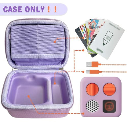 Hard Travel Case Compatible with Yoto Mini–Kids Audio & Music Player,Yoto Card Holder Bag with Adjustable Shoulder Strap for Up to 36 Audiobook Cards,Children’s Mini Player. (purple) - color: purple