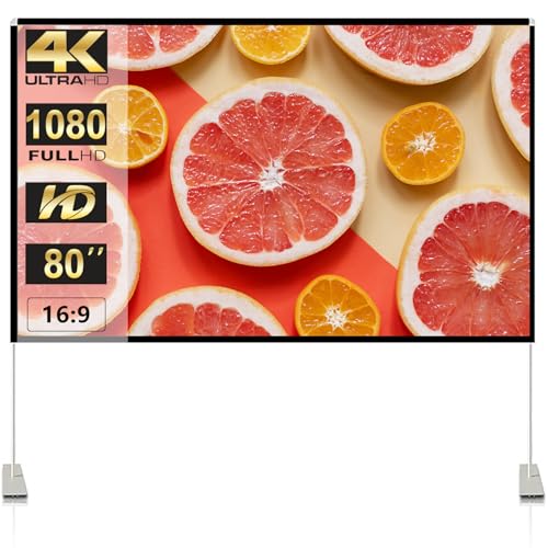 SKERELL Outdoor Projector Screen with Stand : Portable Projection Screen for Outside Theater Home Backyard Movies 80 inch [SKLI-080] - size: 80 inch