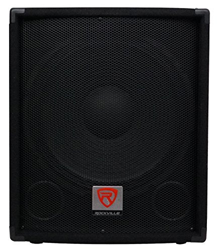 Rockville SBG1154 15" 800W Passive 4 Ω Pro DJ Subwoofer, Mdf/Pole Mount | 800W Peak / 400W RMS, 70 Oz Magnet, 3" Voice Coil, Ported Enclosure, SpeakON I/O, Steel Grille, Recessed Handles - style: 4 Ohm