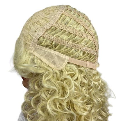 Aimole Long Curly Wigs Synthetic Heat Resistant Hair Cosplay Women Wig (613 Blonde) - color: 613 Blonde