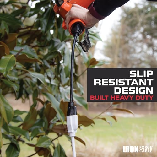 Iron Forge Cable 16 Gauge Heavy Duty White Extension Cord, 25 Ft - SJTW | 16/3 SJTW Cable, 3 Prong Grounded Plug, 13 Amp - For Landscaping, Leaf Blowers, Lights, Appliances - size: 25 Foot