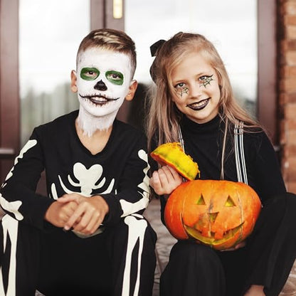 Spooktacular Creations Halloween Makeup Palette 3 Colors, Face Body Paint Wheel for Adult SFX Zombie Cosplay, Baseball Sport Games Dress Up (0.35 oz, White Black Green) - color: White Black Dark Green