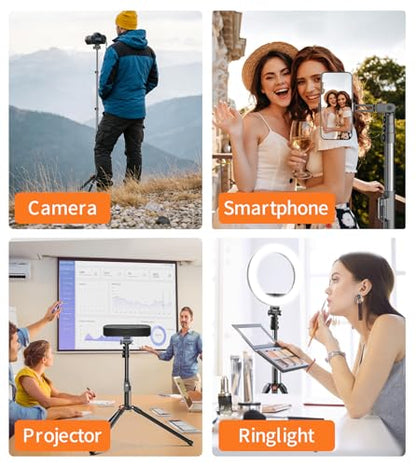 74" Magnetic Phone Tripod with Phone Clip for Magsafe, Camera Tripod | Aluminum Phone Tripod with Remote & Cold Shoe,Camera Stand Tripod for iPhone/Canon/Nikon/DSLR/Digital Camera Accessory Kits - size: 74in
