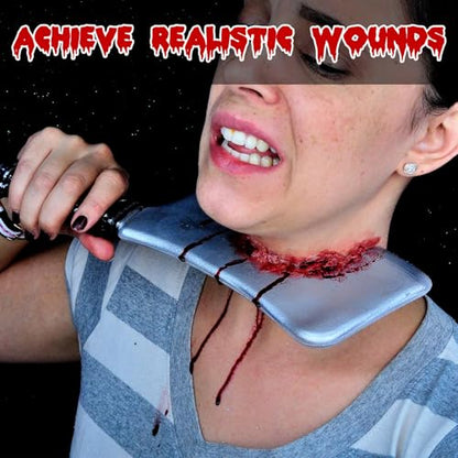 Fake Blood Scar Wax SFX Makeup Kit, Professional Special Effects Set with Scar Wax & Coagulated Blood Scab Gel for Realistic Zombie, Vampire & Monster Wounds, Halloween Cosmetic - color: SFX Makeup Kit 4PCS