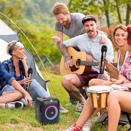 Wireless Microphone Case Only Specially Design for JBL Wireless Two Microphone System, Handheld Dual Mic Travel Bag for Singing or Karaoke for Receivers, Adapters, AA Batteries-Black(Box Only)