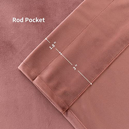 PLEASANT BOULEVARD Canyon Rose Pink Velvet Curtains 84 inch Long Heavyweight Blackout Curtains Rod Pocket Thermal Insulated Darkening Window Drapes for Bedroom Living Room, W52 x L84, 2 Panels - color: Canyon Rose, size: 52"W x 84"L (Pack of 2)