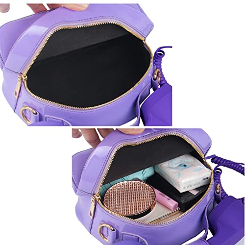 Oweisong Fun Telephone Purse for Women Novelty Pink Phone Tote Handbags Top Handle Shoulder Crossbdoy Bag - color: Bright Purple