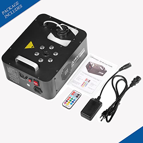 XWSTGEQ 1000W Vertical Fog Smoke Machine with LED Lights Wireless Remote