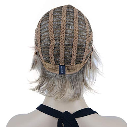 Lydell Short Layered Shaggy Wavy Full Synthetic Wigs (R10-26 Blonde Mixed Dark Root) - color: #R10-26 Blonde Mixed Dark Root