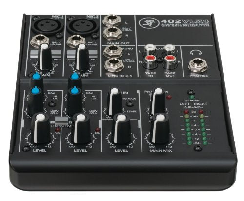 Mackie 402VLZ4, 4-channel Ultra Compact Mixer with High Quality Onyx Preamps | Onyx preamps with 2-band EQ and sealed rotary controls for broadcasting, live events and studio recording - style: 4-Channel