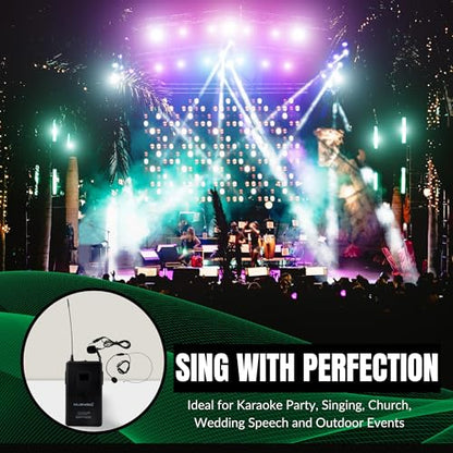 MUSYSIC 2-Channel Professional Wireless UHF Microphone System - size: 2-Channel