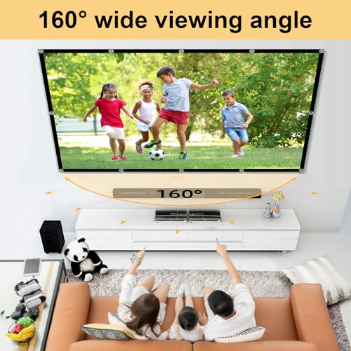 Foldable 120-inch Projector Screen,XINLEMY 4k 16:9 Anti-Crease Portable Washable Projector Backing Black Absorbs Light Movies Screens for Home Theater Backyard Indoor and Outdoor Camping