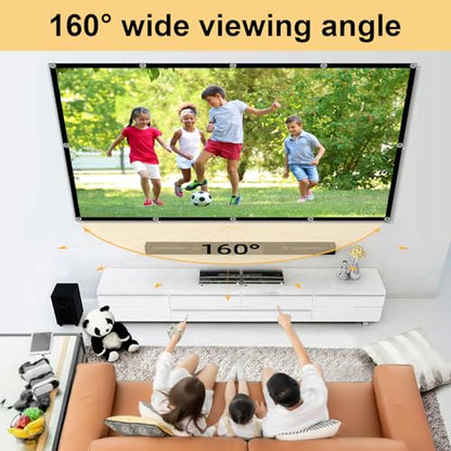 Foldable 120-inch Projector Screen,XINLEMY 4k 16:9 Anti-Crease Portable Washable Projector Backing Black Absorbs Light Movies Screens for Home Theater Backyard Indoor and Outdoor Camping