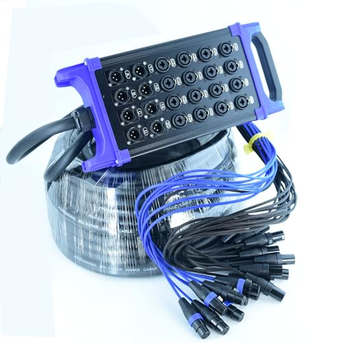 Arklove 16 Send Female 8 Return Male 24-Channel Low Profil XLR 1/4" TRS Send Sub Combo Splitter Snake Cable 20ft - size: 20ft