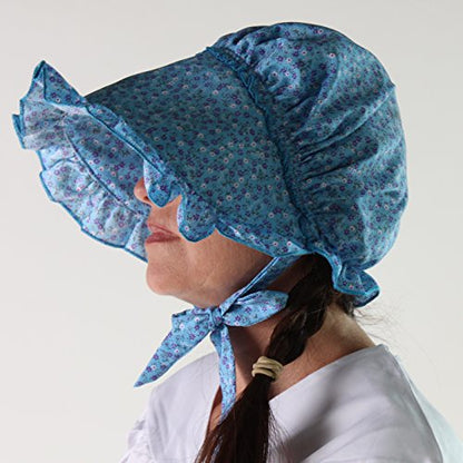 Making Believe Girls Deluxe Bonnet - 4-8 Years (Choose Color) - color: Blue Calico