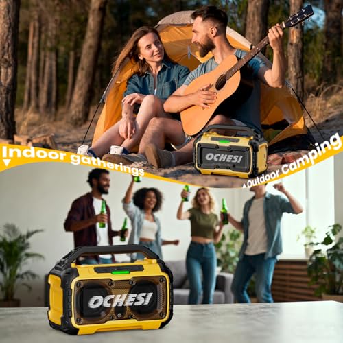 Cordless Bluetooth Speaker for DeWalt 20V Max Batteries, 80W Portable Jobsite Stereo Speaker with Dual Speakers and USB Port, Suitable for Camping, Home, Jobsite and Parties(No Battery/Charger)