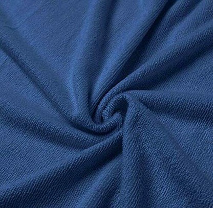 Veseacky Women Bath Wrap Towel for Womens Shower with Pocket Adjustable Spa Robe & Facial Headband - color: Blue, size: Small