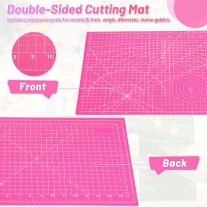anezus Self Healing Cutting Mat for Rotary Cutting, 17.8" x 11.9", Pink - color: Pink, size: 17.8"L x 11.9"W