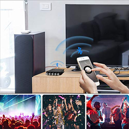 Bluetooth Audio Amplifier Board, ZK-TB21 2.1CH 50W x 2 +100W Subwoofer Amp | Power Amplifier with Treble and Bass Control, Bluetooth5.0 and AUX Inputs, Stereo Digital AMP for DIY Home Speakers - color: Black1 ZK-TB21