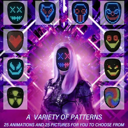 Depointer Life LED Mask Gesture Sensing Light up Mask Cool Gifts for Kids | Halloween Costumes,Christmas,Boy Gifts,Coolest Gifts,Trunk or Treat,USB-C Rechargeable,Suitable for Adults And Children - style: Rechargeable Mask