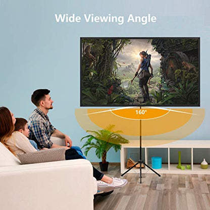 Portable Projector Screen with Stand, Outdoor Movie Screen, 80 Inch 16:9, Light-Weight, Mobile and Compact, Easy Setup and Carrying, Projection Screen with 1.2 Gain Glass Fiber, Idea for Home Cinema. - size: 80 inch
