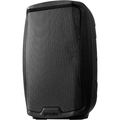 Gemini Sound AS-2110BT Active 10 Inch Woofer 1000W Watt DJ Monitor Powered Amplified PA Speakers System with Bluetooth Bundle with Auray SS-4420 Steel Speaker Stand and XLR Cable
