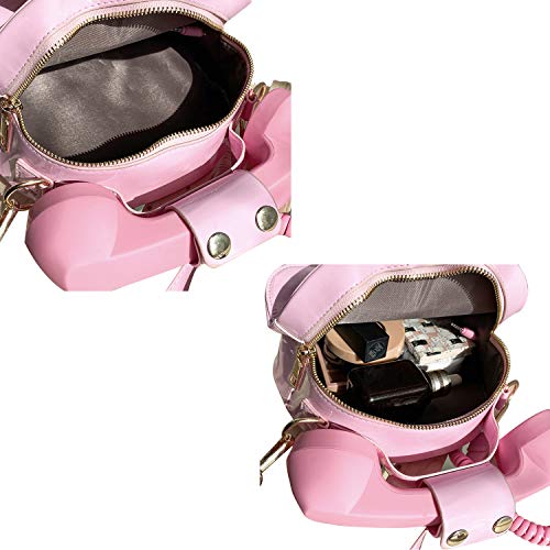 Oweisong Fun Telephone Purse for Women Novelty Pink Phone Tote Handbags Top Handle Shoulder Crossbdoy Bag - color: Pink