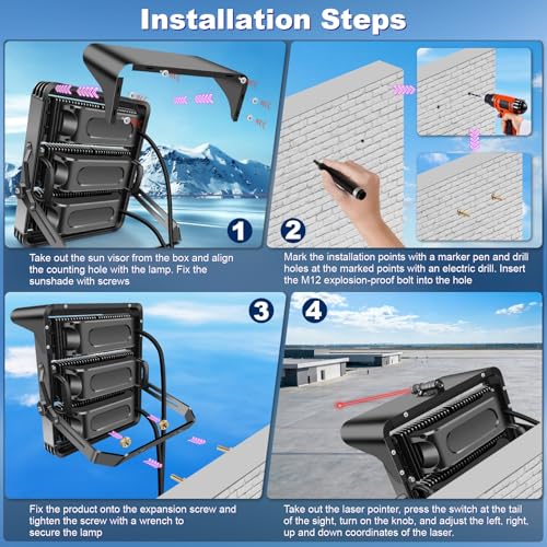 112500LM Led Stadium Light Dimmable 0-750w Super Bright Daylight | Led Arena Flood Lights Outdoor 100-277v 5000k Yoke U Mount IP66 Waterproof Sportcourt Light Commercial for Square Golf Port - size: Extra Large/750/Dimmable