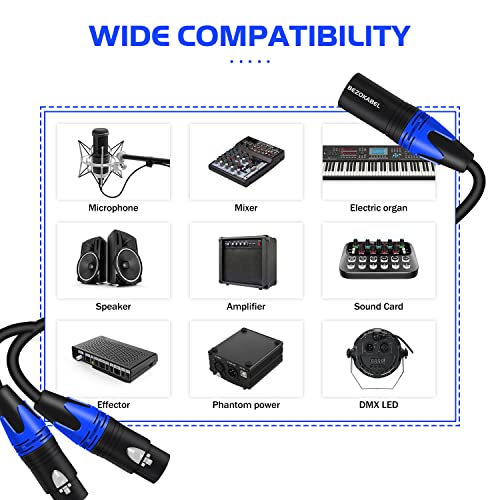 XLR Splitter, Balanced XLR Y Splitter Cable Male to 2 Female 1ft | Balanced Audio Splitter for Microphone, Oxygen-Free Copper, PVC Jacket - size: 1ft, style: Male to 2 Female XLR