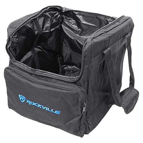 Rockville Best PAR H2O Outdoor RGBWA+UV Battery Par Light 4-Pack with Bags | 4-18-Hour Rechargeable Battery, 7500mAh, Wireless DMX, IPX54 Water Resistant, 2 RLB40 Travel Bags, DJ Lighting, 6-Items