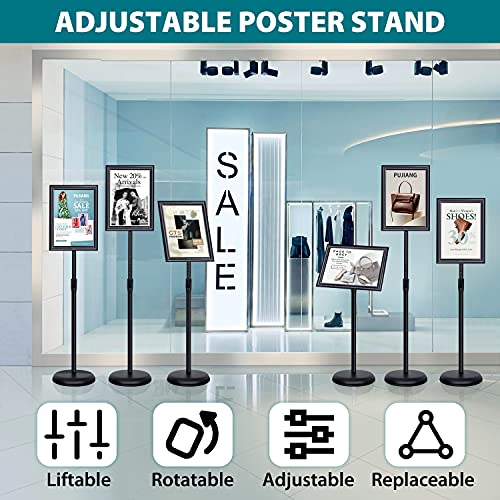 6Packs Sign Holder Stand 8.5 x 11 - Adjustable Heavy Duty Poster Sign Stands for Display 8.5 x 11 - Floor Standing Sign Holder for Vertical and Horizontal Sign Displayed(Black) - size: 8.5"x11" 6pack