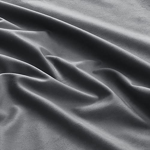 Pony Dance Dim Gray Velvet Blackout Curtains - Rod Pocket Back Tab Thick Plush Heavy Thermal Insulated Drapes for Living Room/Bedroom, 52Wx 84L, 2 Panels - color: Dim Gray, size: 52"W x 84"L (Pack of 2)