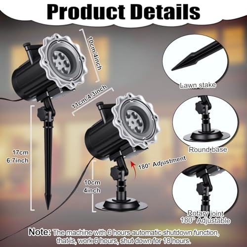 Back to School Projector Light Outdoor | Decorative Dynamic LED Projector Light with 12 Holiday Film Slides, Waterproof Landscape Rotation Lighting Projection Lamp