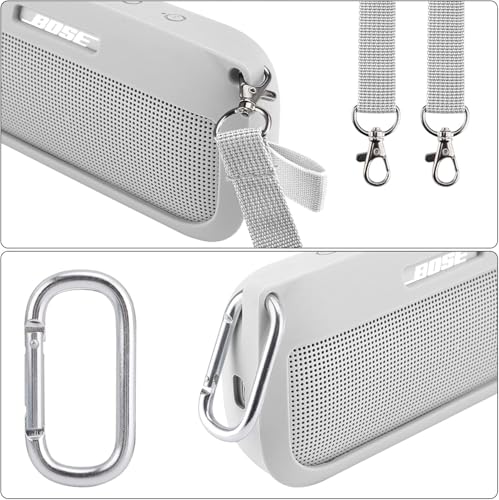 co2CREA Soft Silicone Case for Bose SoundLink Flex Bluetooth Speaker, White - color: White Smoke Case