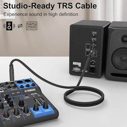 HOSONGIN XLR Female to 1/4 TRS Male Balanced Cable, 6.35mm Balanced Stereo Jack Cable with 3-Pin Connector, Nylon Braided for Live Sound, Electronic Organ, Mixers Studio Gear, 3 Feet - size: 3.3 Feet