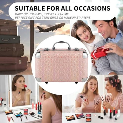 Hot Sugar All In One Makeup Set for Teenager Girls, Pink Heart | Full makeup kit for beginners includes eyeshadow palette, blush, lip gloss, lipstick, lip & eye pencils, brush, mirror. - color: Pink Heart