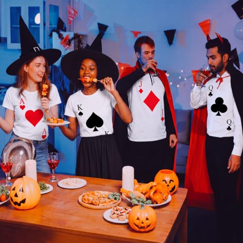 Mixweer 40 Pcs Halloween Play Card Costume, 8 Set Poker Felt Adhesive Sheet - color: Play Cards