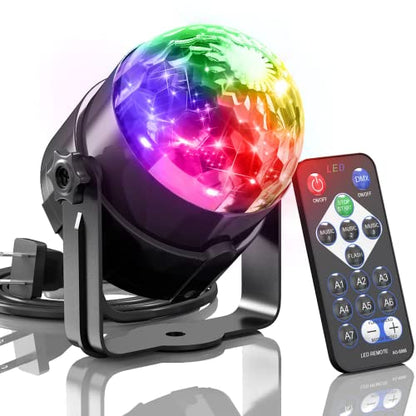 Sound Activated Party Lights with Disco Ball Dj Light | Disco Ball Light with Remote Control Dancing Lights, Strobe Lamp for Parties Supplies Birthday Christmas Bar KTV Decor
